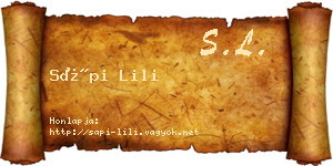 Sápi Lili névjegykártya