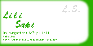 lili sapi business card